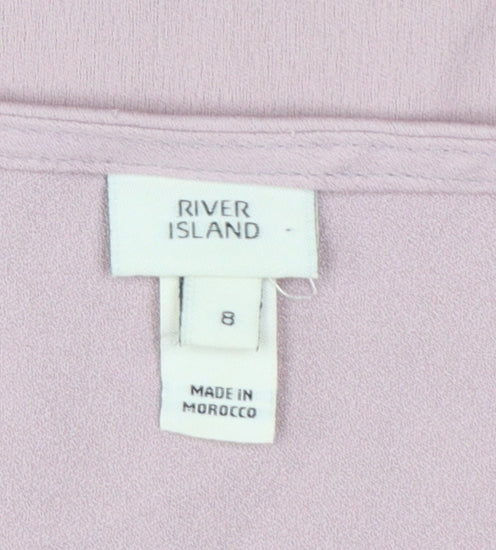 River Island Women Pink Satin Cowl Neck Camisole Top UK 8