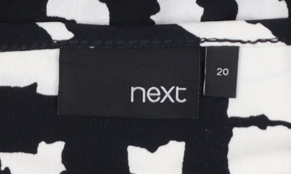 Next Women’s Black Geometric Wrap Blouse Size 20 Sleeveless Jersey Top