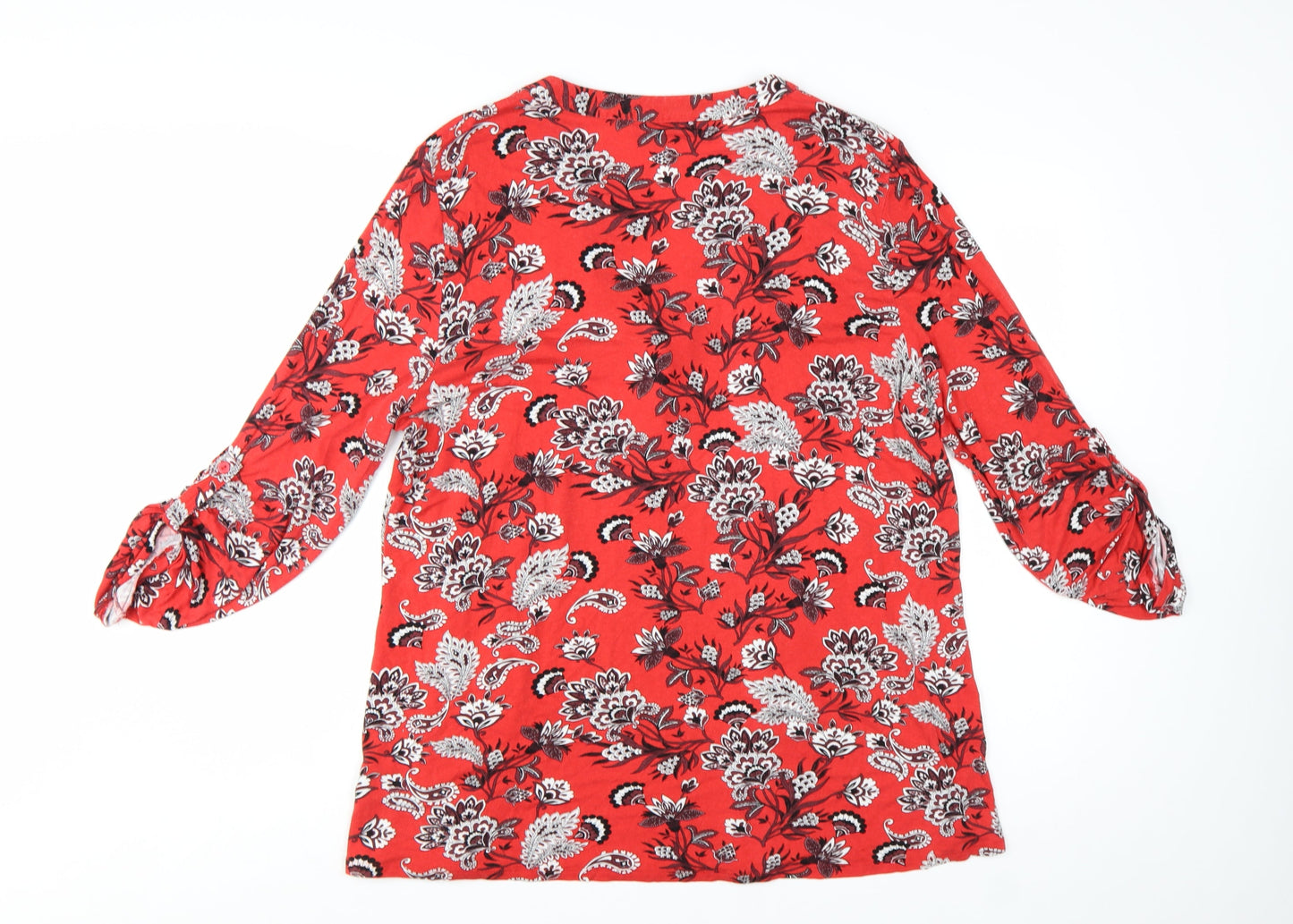 Roman Women's Red Floral Tunic Blouse Size 20 Viscose Stretch Top