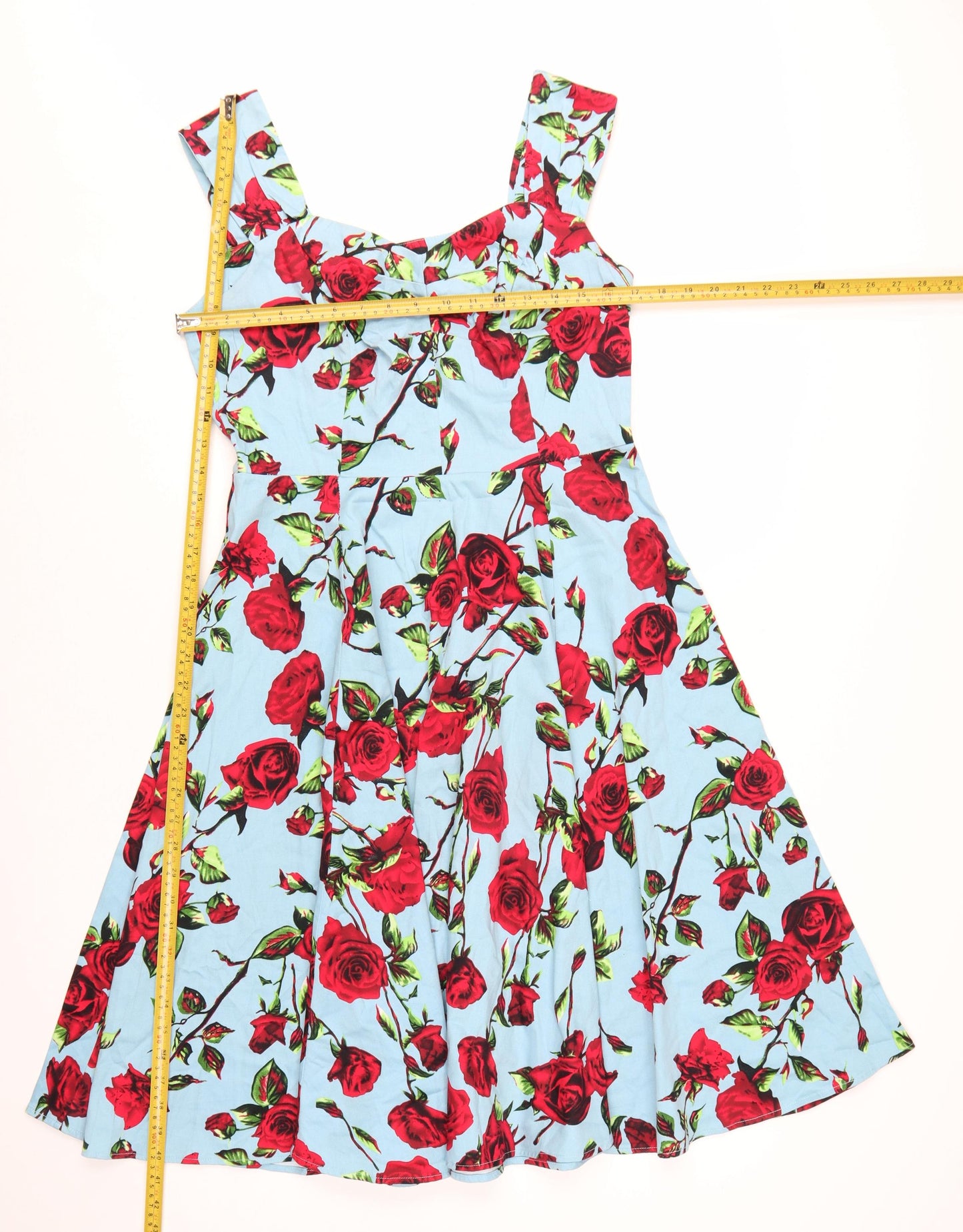 Hearts & Roses Women’s Blue Rose Floral Fit & Flare Dress Size 12
