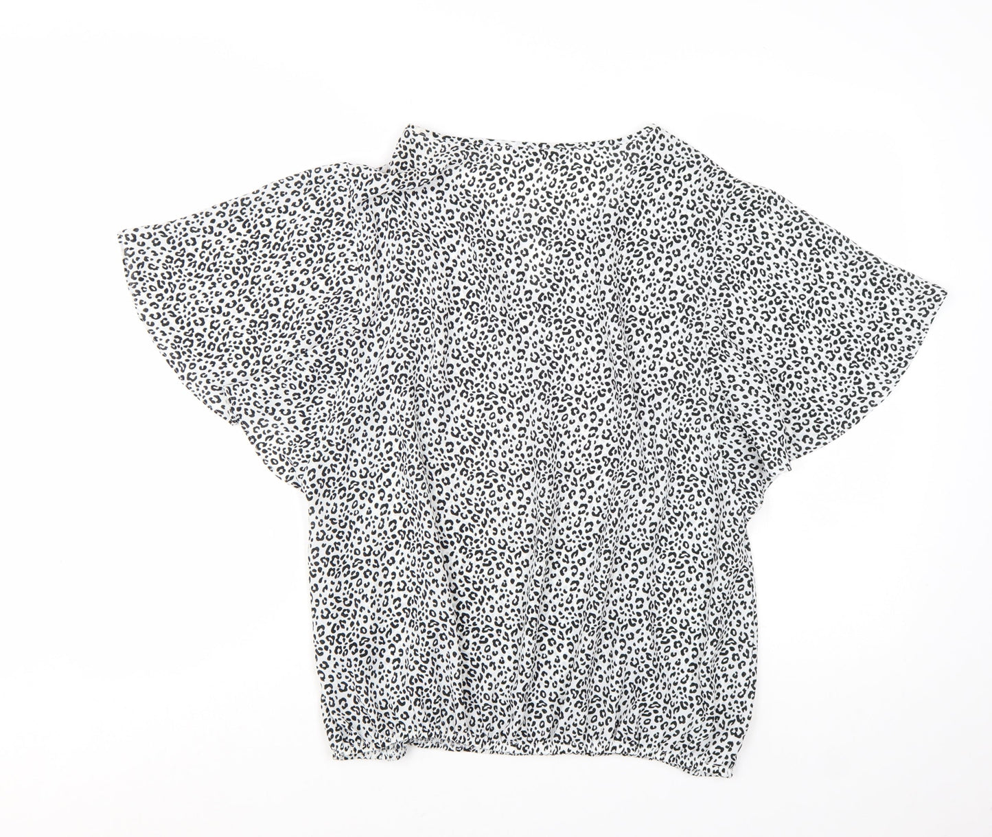 George Women’s White Leopard Print Tunic Blouse Size 14