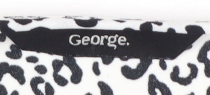 George Women’s White Leopard Print Tunic Blouse Size 14