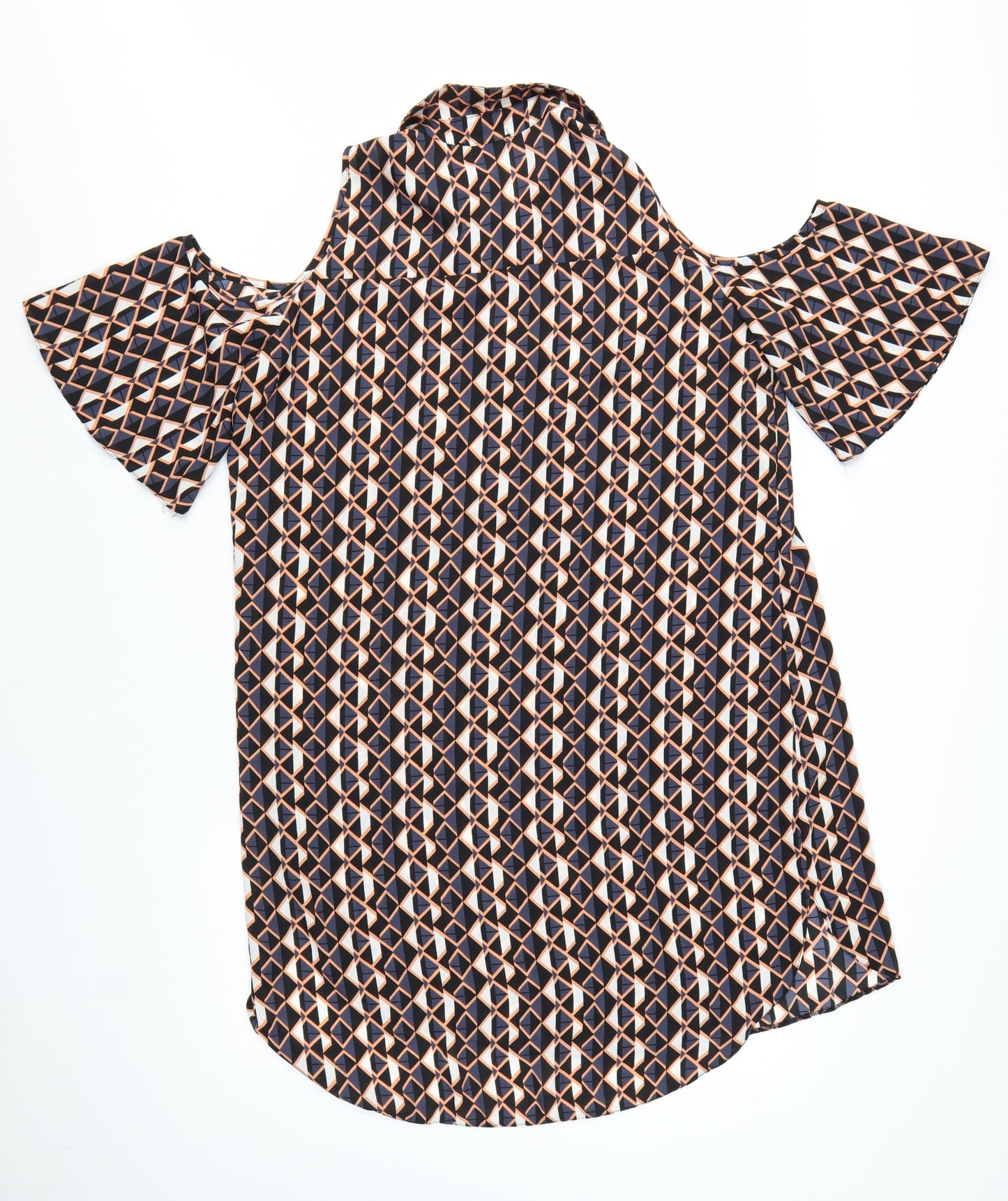 Papaya Women’s Multicoloured Geometric Cold Shoulder Shirt Dress Size 16