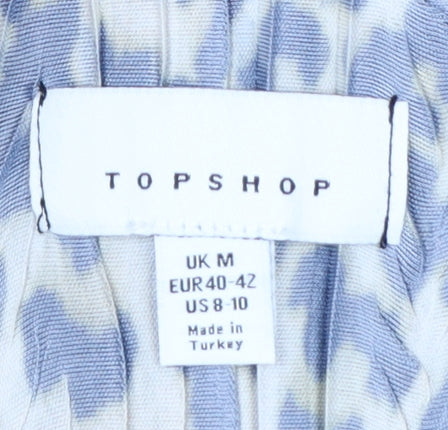 Topshop Women’s Brown Leopard Print Sleeveless Shift Dress UK 12-14