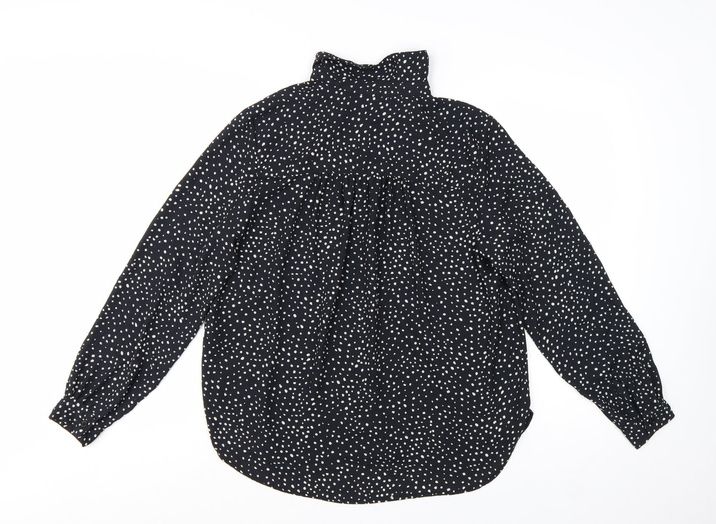 H&M Women's Black Polka Dot Button-Up Blouse Size S