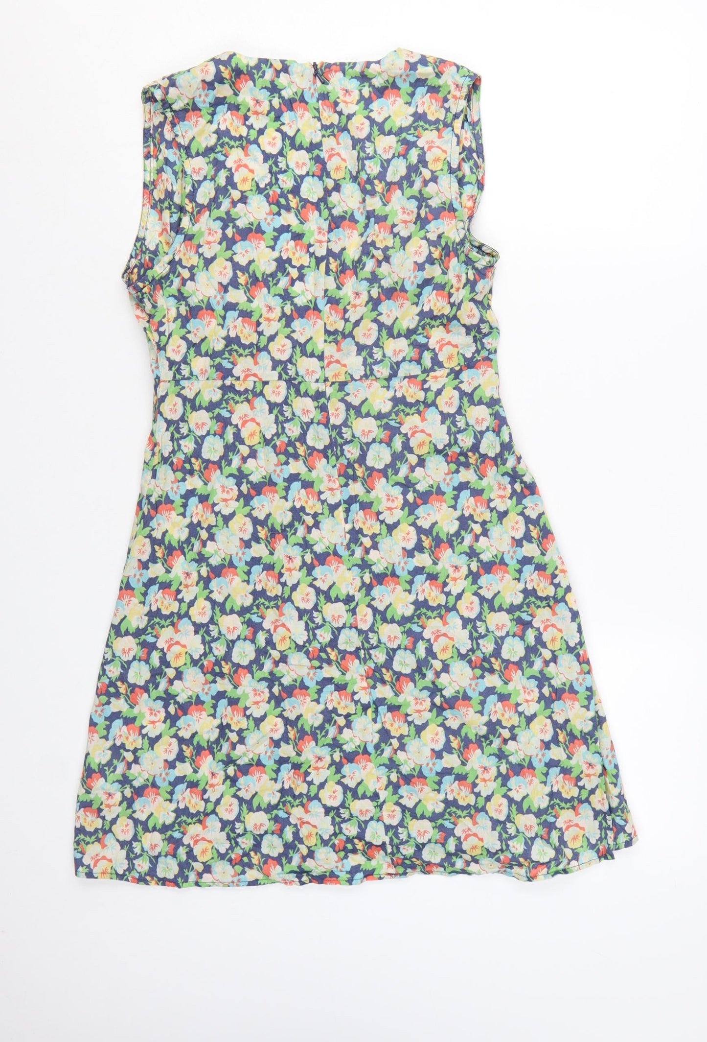 Topshop Women’s Multicoloured Floral Cotton A-Line Dress Size 12