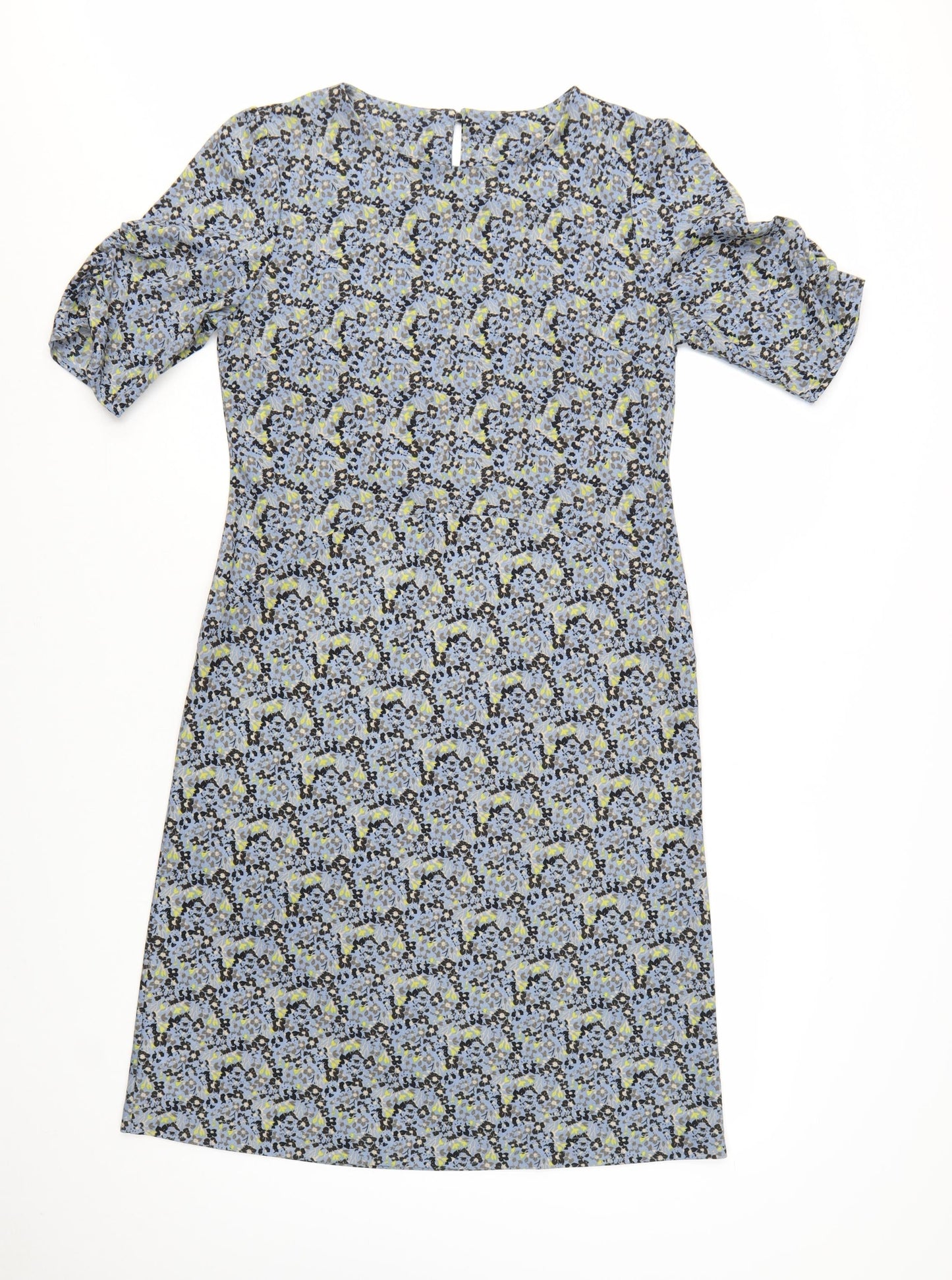 Next Women's Blue Floral Shift Dress Size 12 Half Sleeve