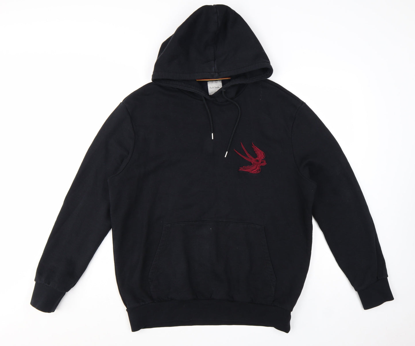 Paul Smith Men's Black Large Pullover Hoodie with Embroidered Tiger