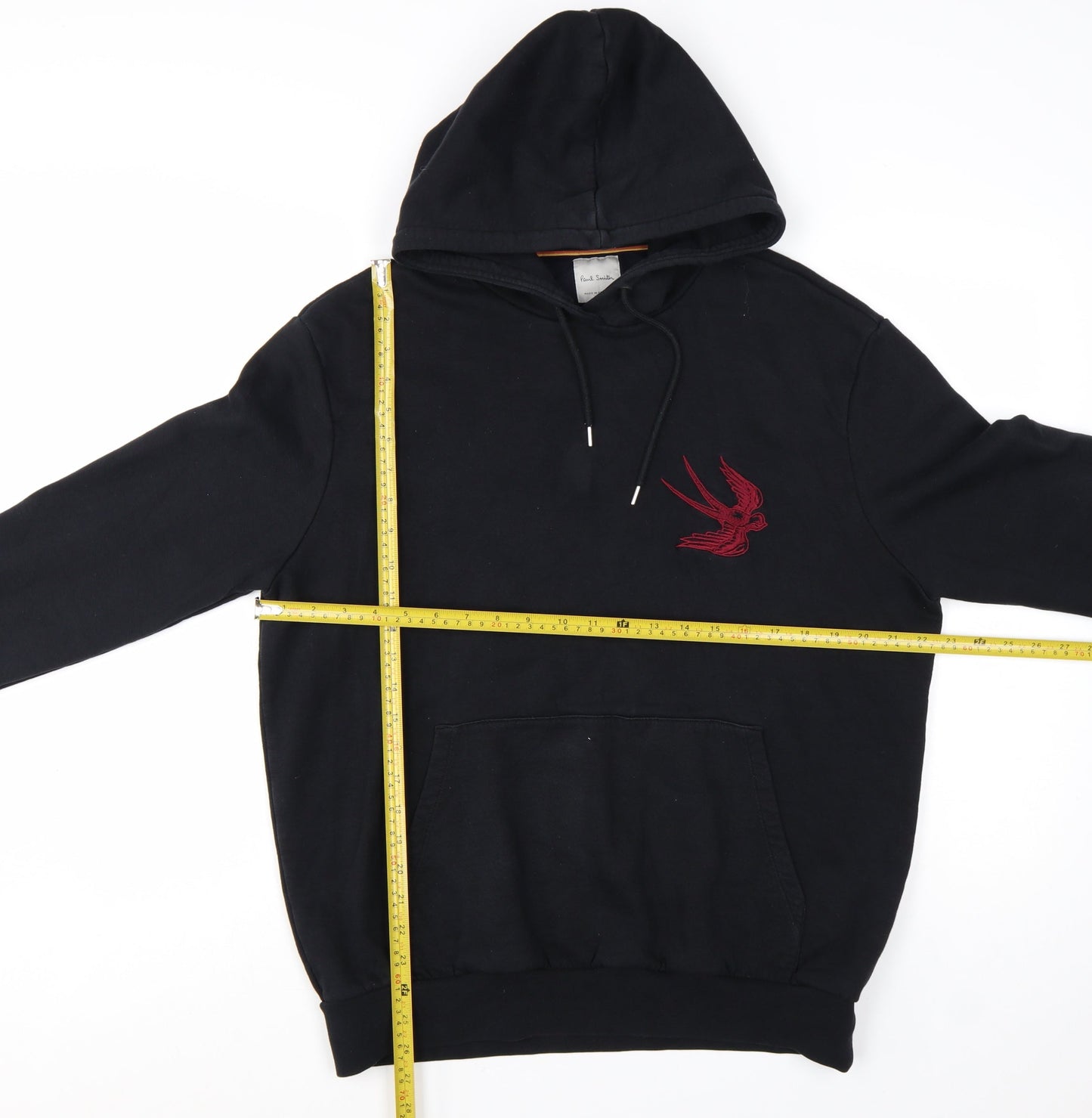 Paul Smith Men's Black Large Pullover Hoodie with Embroidered Tiger