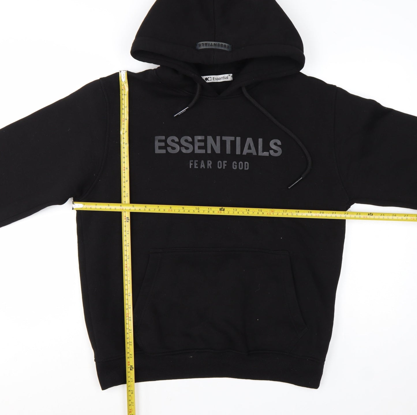 Fear of God Essentials Black Men's Pullover Hoodie Size M Relaxed Fit