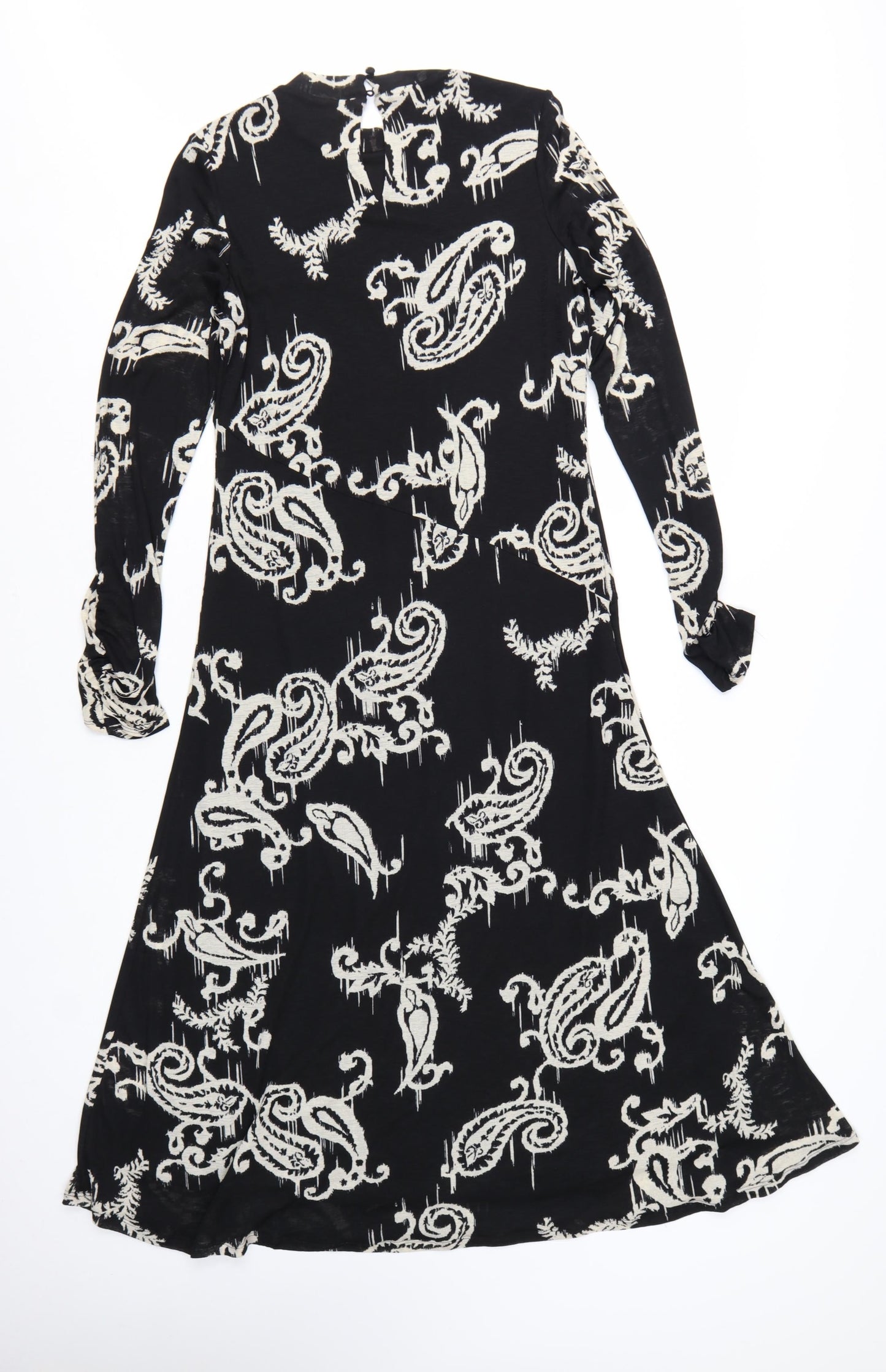 Marks and Spencer Women's Black Paisley A-Line Dress Size 10