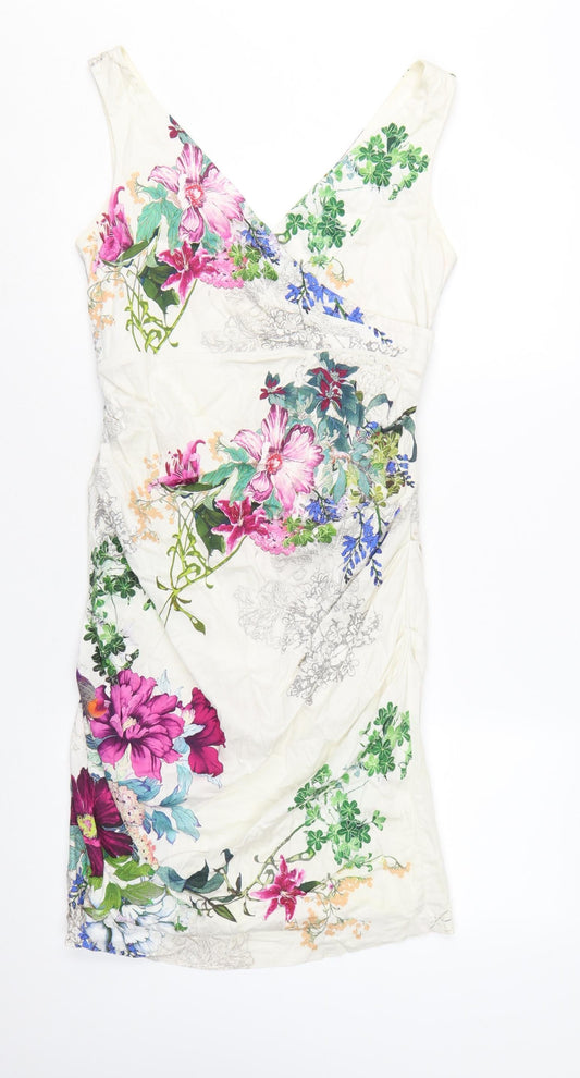 Phase Eight Women's Multicoloured Floral Sheath Dress Size 12