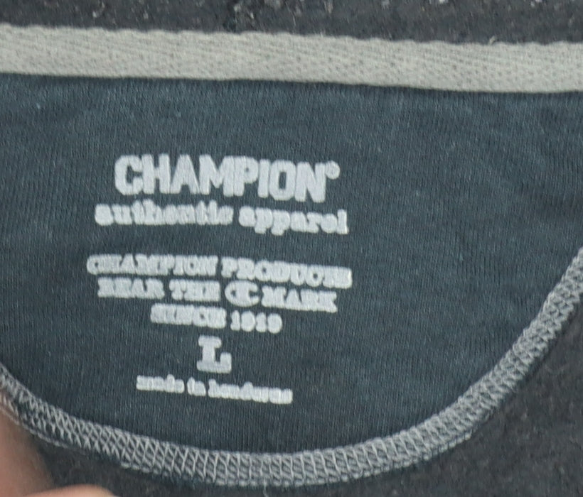 Champion Mens Black Full Zip Hoodie Size L Regular Fit