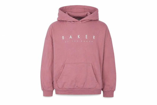 Ted Baker Girls Pink Pullover Logo Hoodie 10 Years Cotton Blend