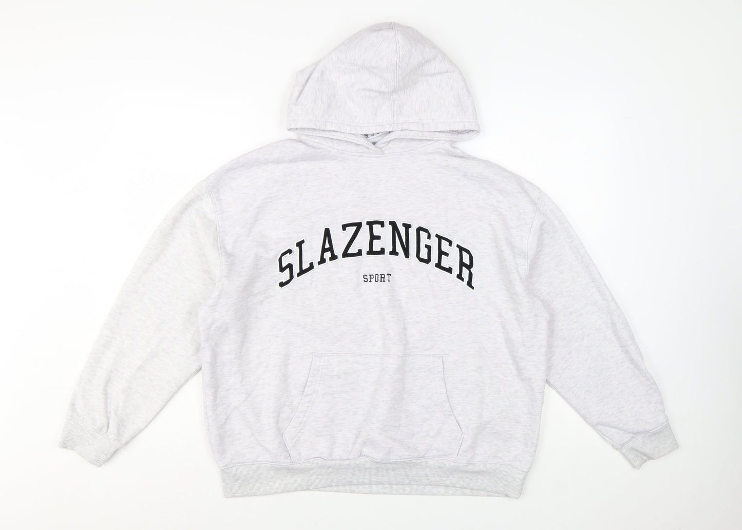 Slazenger Women’s Grey Pullover Hoodie UK 12 Cotton Blend Sport Style
