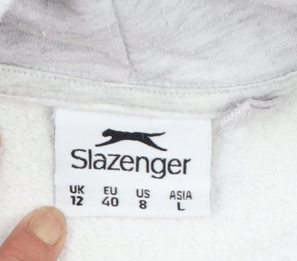 Slazenger Women’s Grey Pullover Hoodie UK 12 Cotton Blend Sport Style