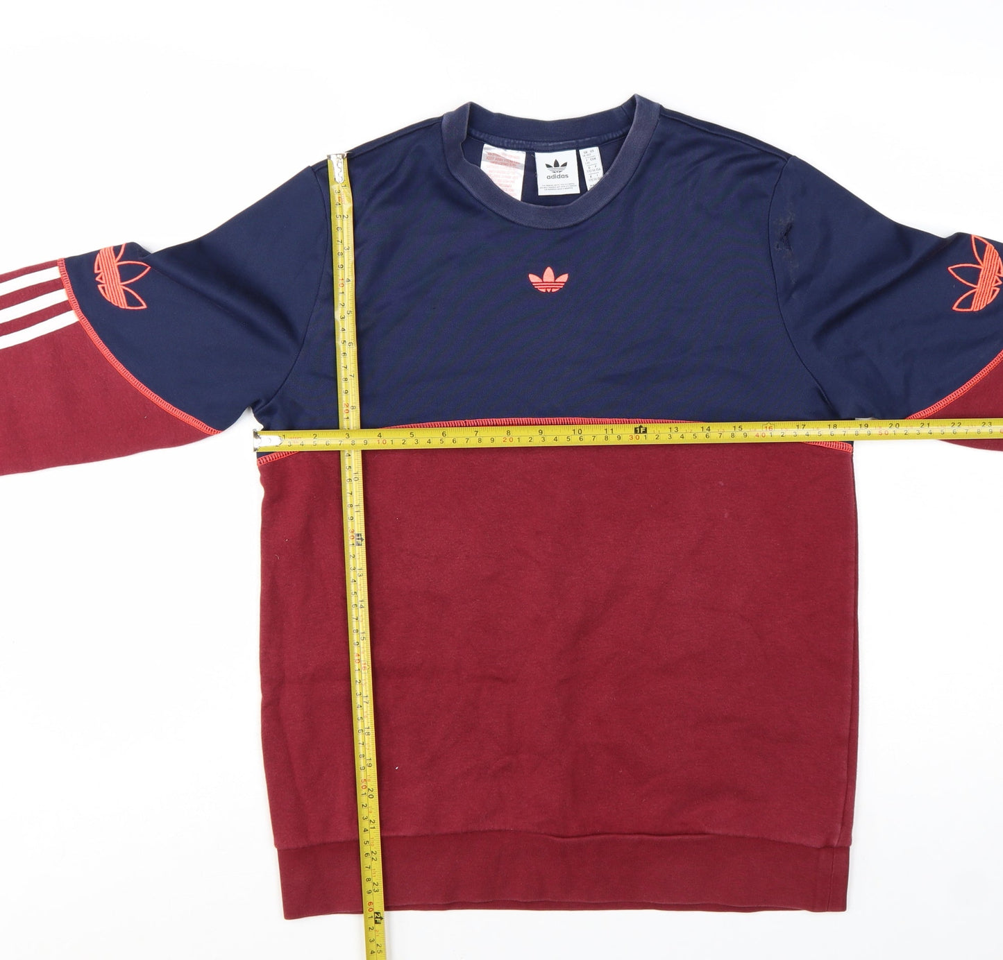 Adidas Boys Navy & Burgundy Colourblock Crew Neck Sweatshirt 14-15 Years
