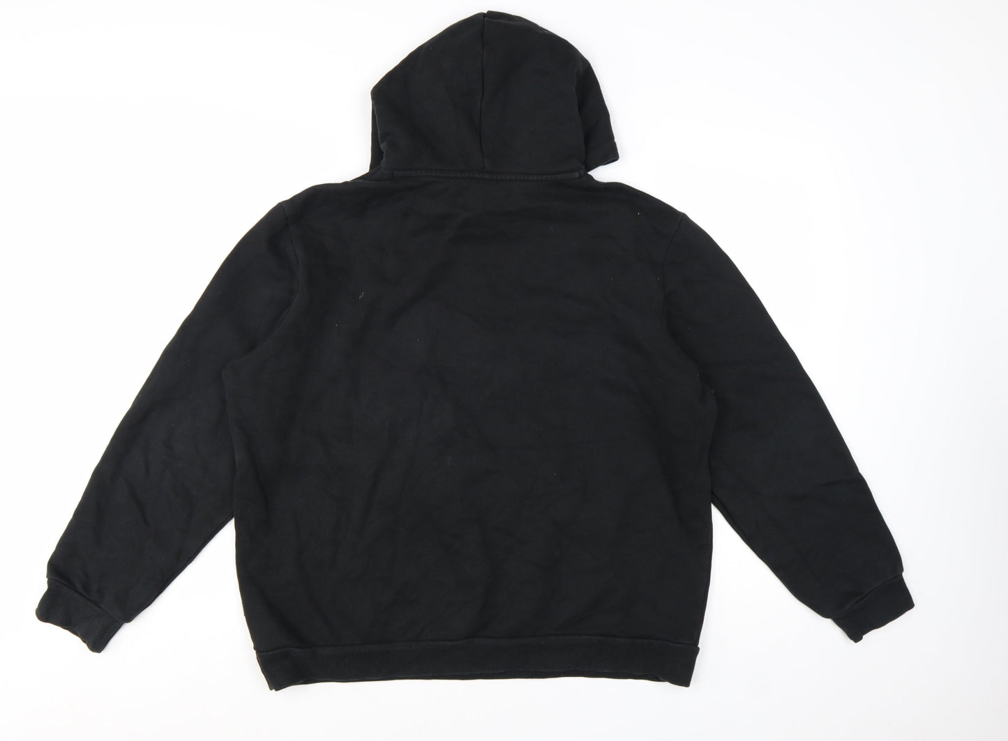 Puma Women's Black Pullover Hoodie L Cotton Blend Logo Sweatshirt