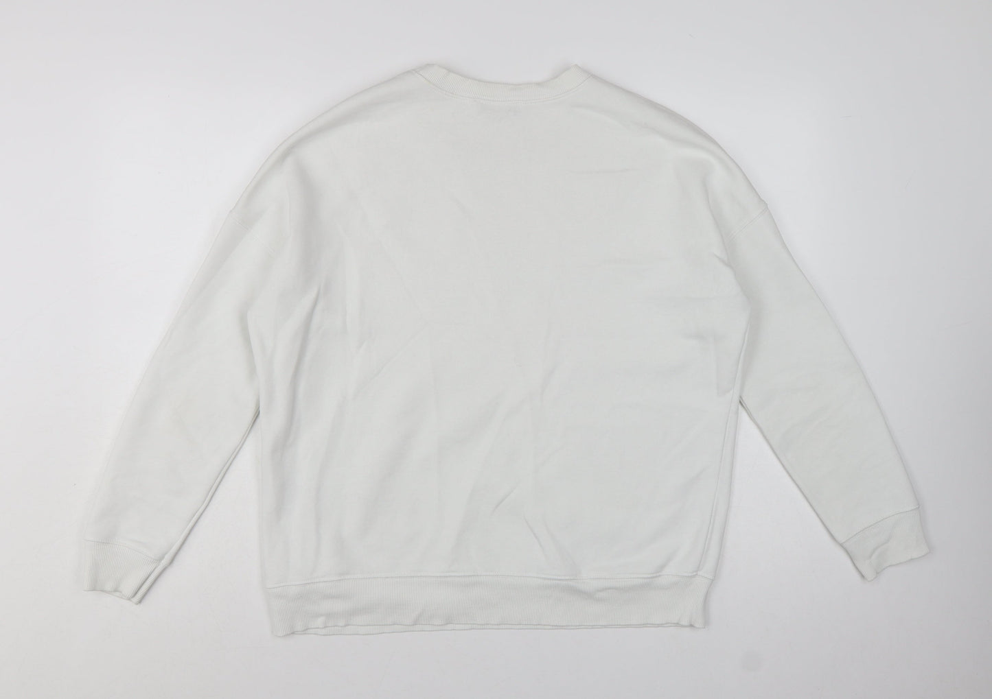 Mint Velvet Women White Cotton Blend Star Embellished Sweatshirt L