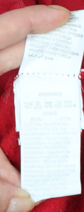 Quiksilver Teens Red Full Zip Hoodie Graphic Skull 16 Regular Fit