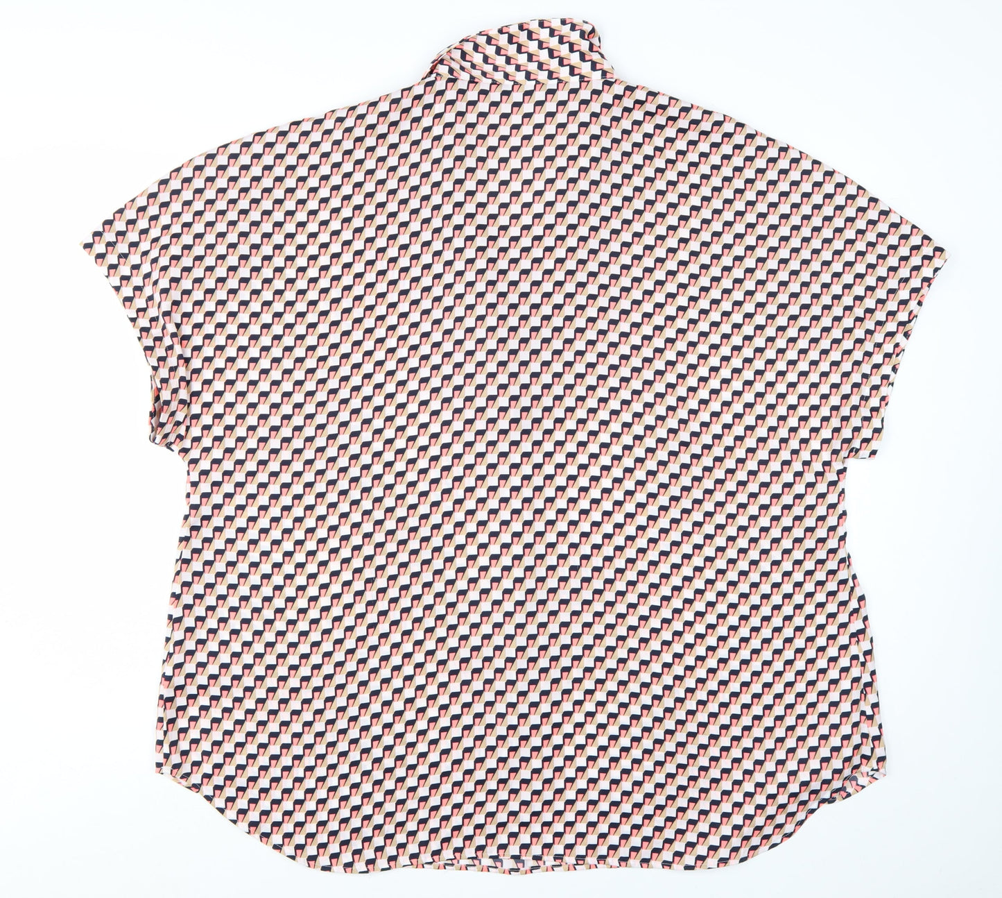 Marks and Spencer Women's Multicoloured Geometric Collared Blouse Size 20