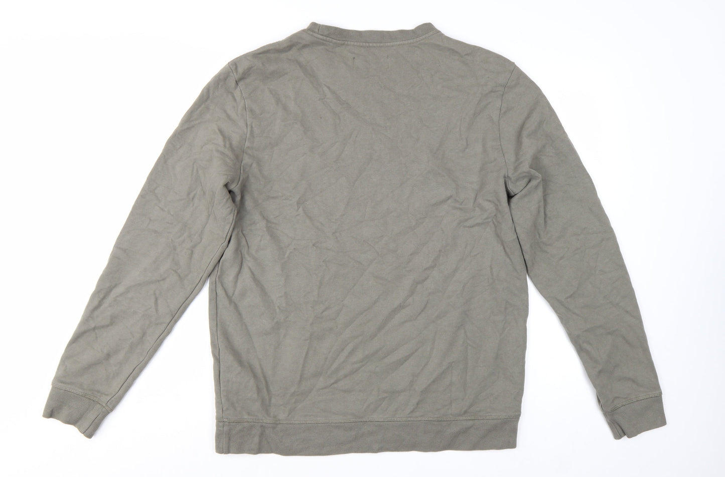 AllSaints Men's Grey Cotton Crew Neck Sweatshirt Medium