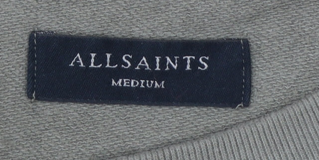 AllSaints Men's Grey Cotton Crew Neck Sweatshirt Medium