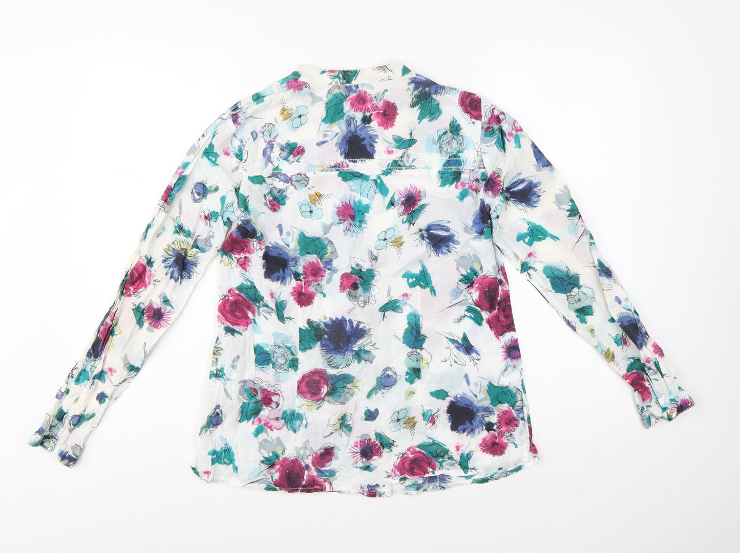 M&Co Women's Multicoloured Floral Cotton Blouse Size 10