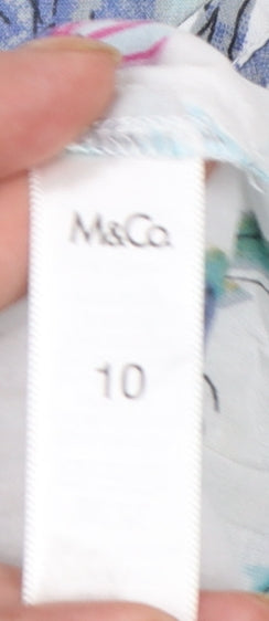 M&Co Women's Multicoloured Floral Cotton Blouse Size 10