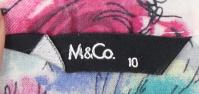 M&Co Women's Multicoloured Floral Cotton Blouse Size 10