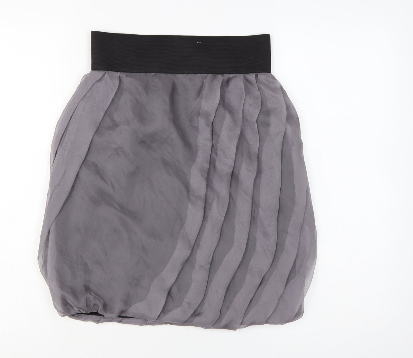 Zara Basic Women Grey Knee Length Bubble Hem Skirt Size 12