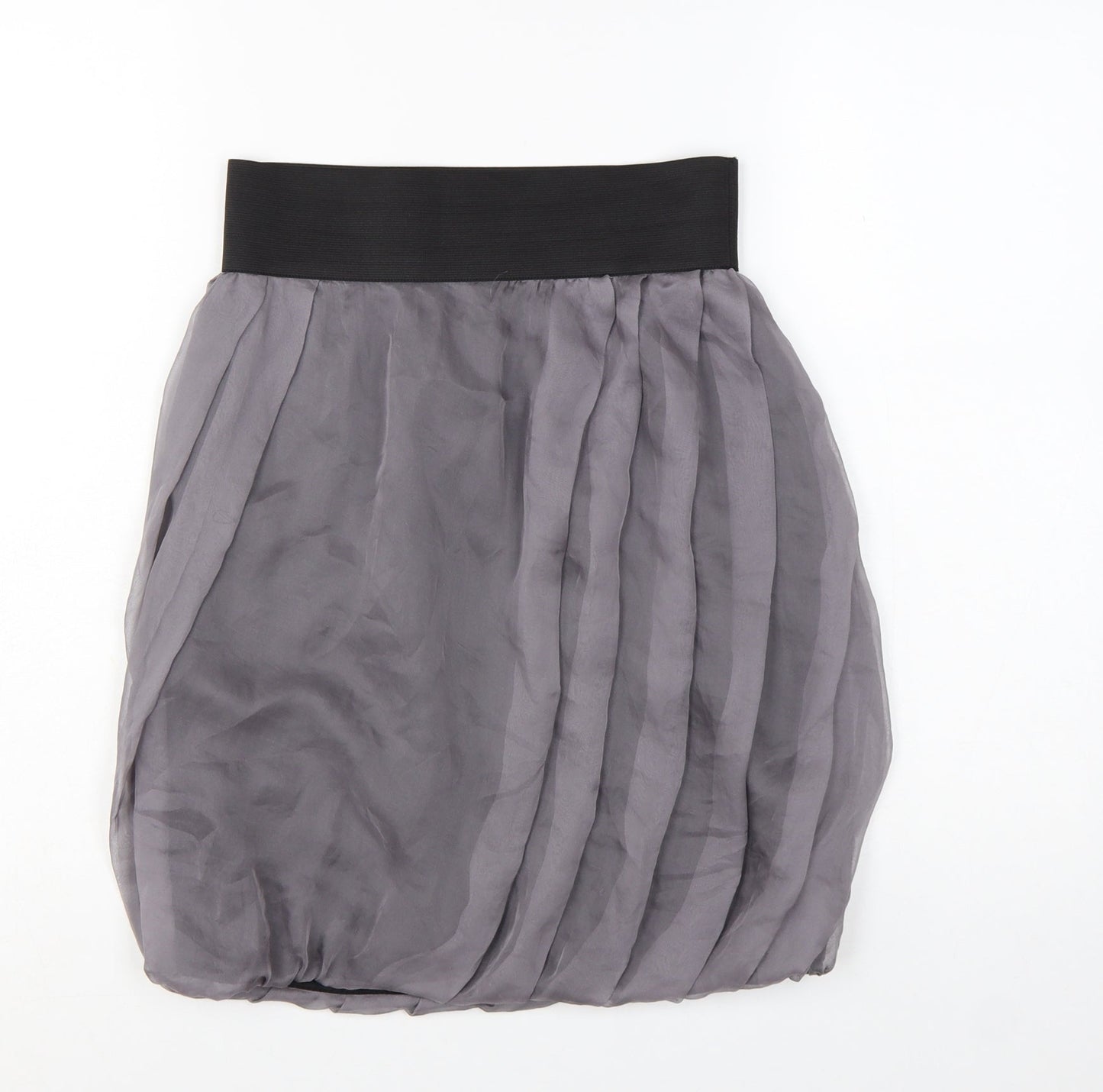 Zara Basic Women Grey Knee Length Bubble Hem Skirt Size 12