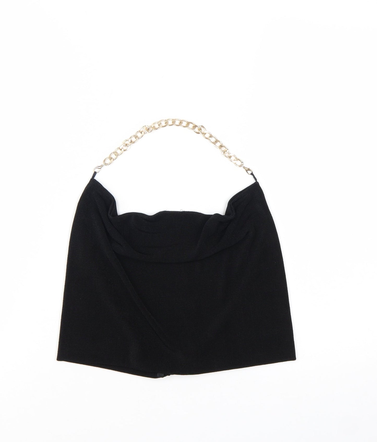 ASOS DESIGN Women's Black Cowl Neck Chain Strap Camisole Top Size 8