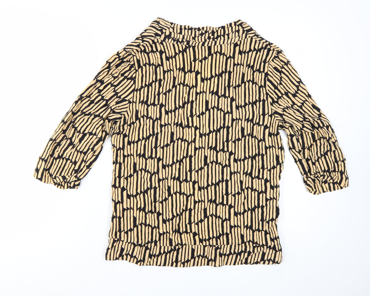 I Love H81 Women's Beige Geometric Tunic Blouse Size L