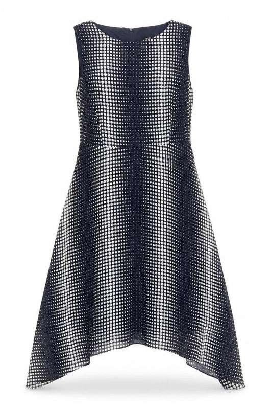 Wallis Women Blue Polka Dot Hi-Low A-Line Dress Size 14