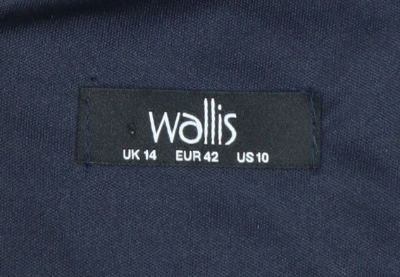 Wallis Women Blue Polka Dot Hi-Low A-Line Dress Size 14