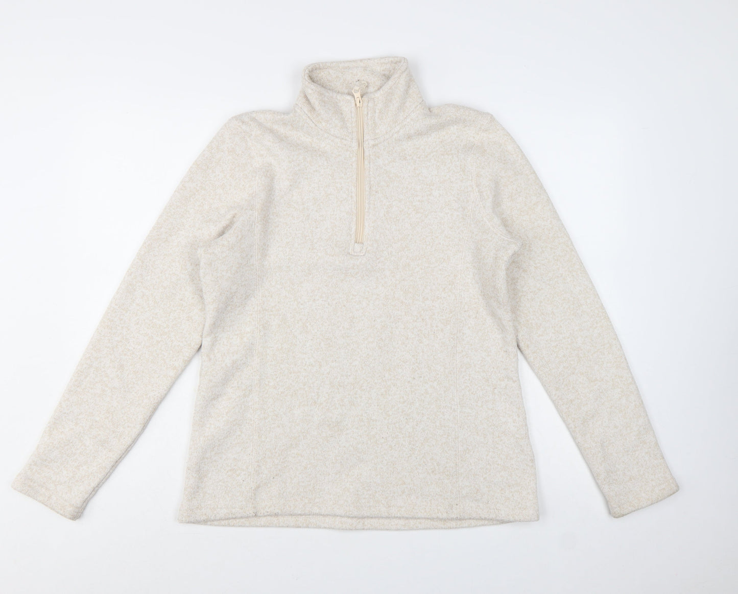 Mountain Warehouse Womens Beige 1/2 Zip Fleece Pullover UK 14