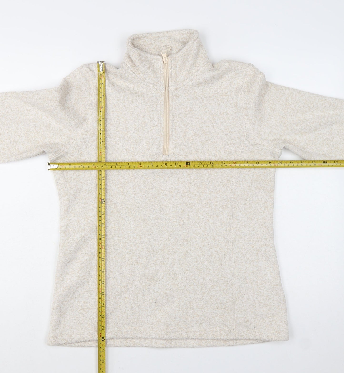 Mountain Warehouse Womens Beige 1/2 Zip Fleece Pullover UK 14