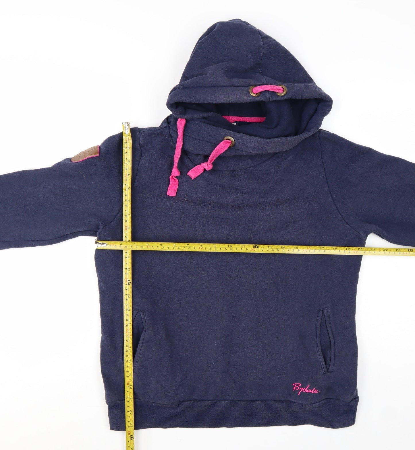 Rydale Equestrian Navy Hoodie Women M Pullover Cotton Blend