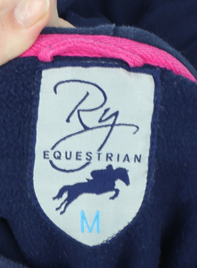 Rydale Equestrian Navy Hoodie Women M Pullover Cotton Blend