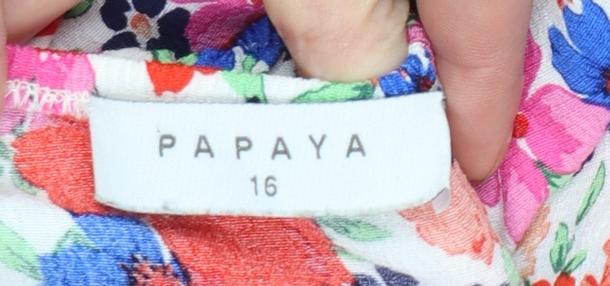 Papaya Women’s Multicoloured Floral Short Puff Sleeve A-Line Dress Size 16