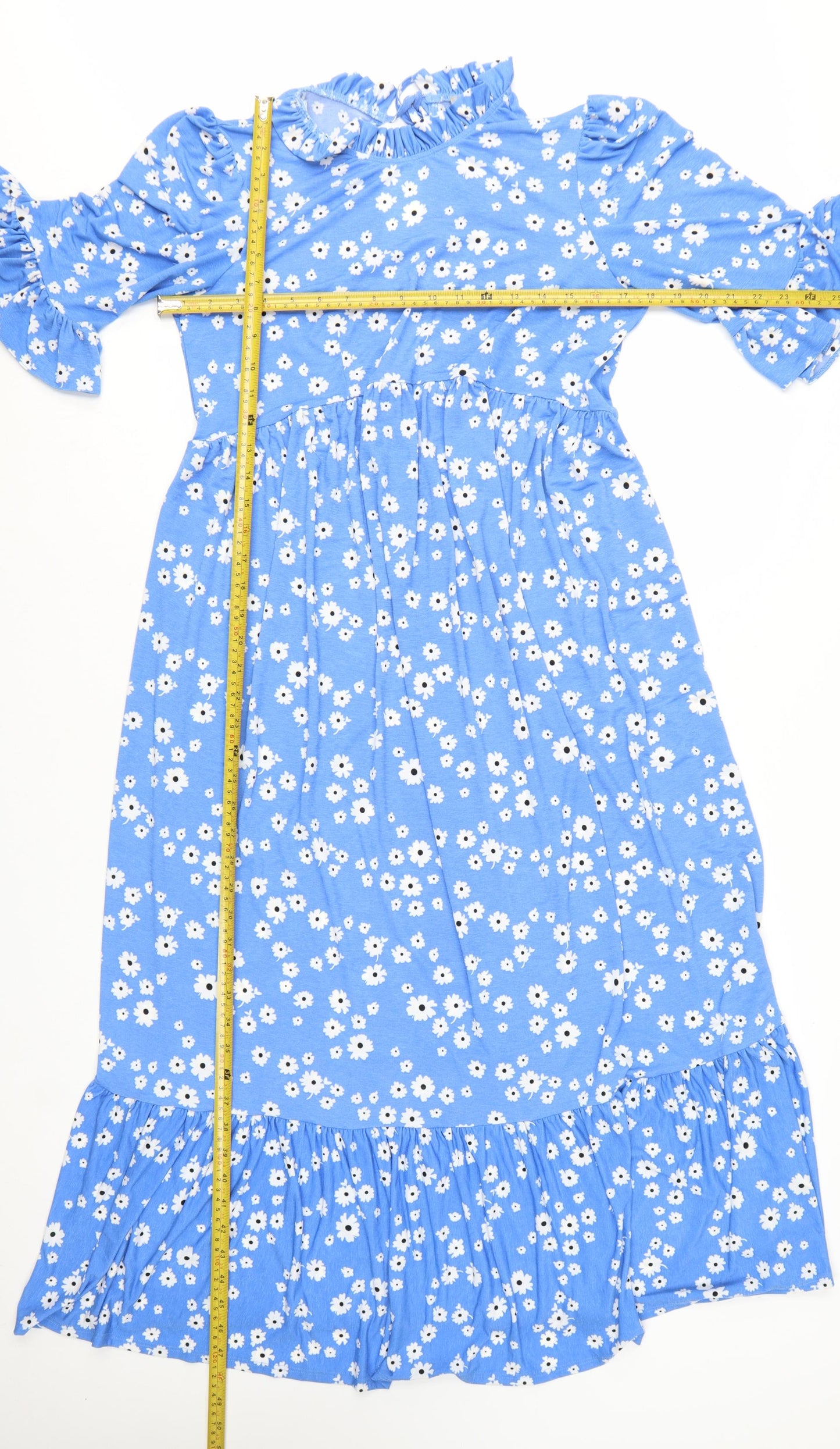 ASOS Women’s Blue Floral Midi Fit & Flare Dress Size 12