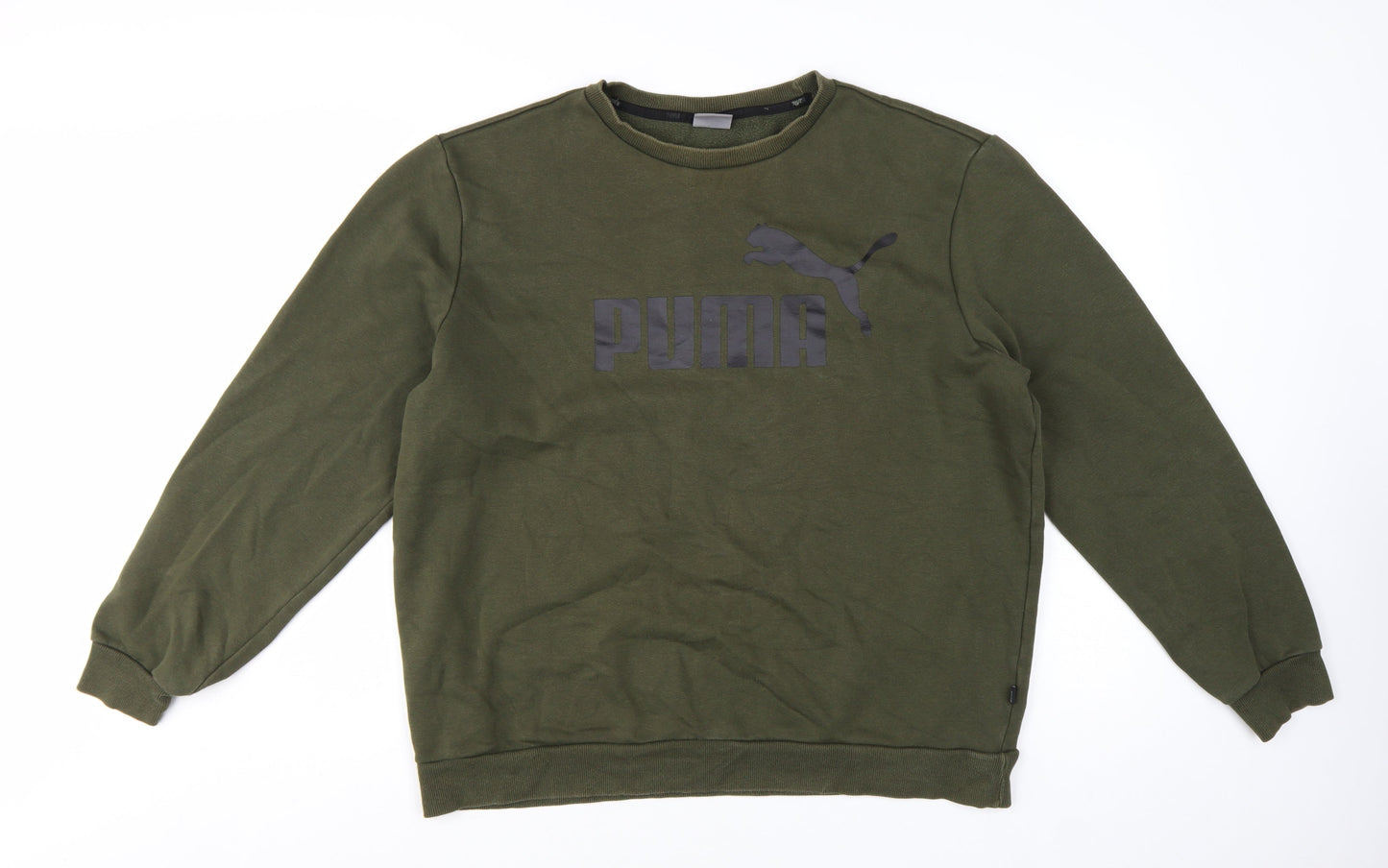 Puma Men’s Green XL Pullover Crew Neck Logo Sweatshirt