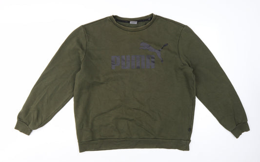 Puma Men’s Green XL Pullover Crew Neck Logo Sweatshirt