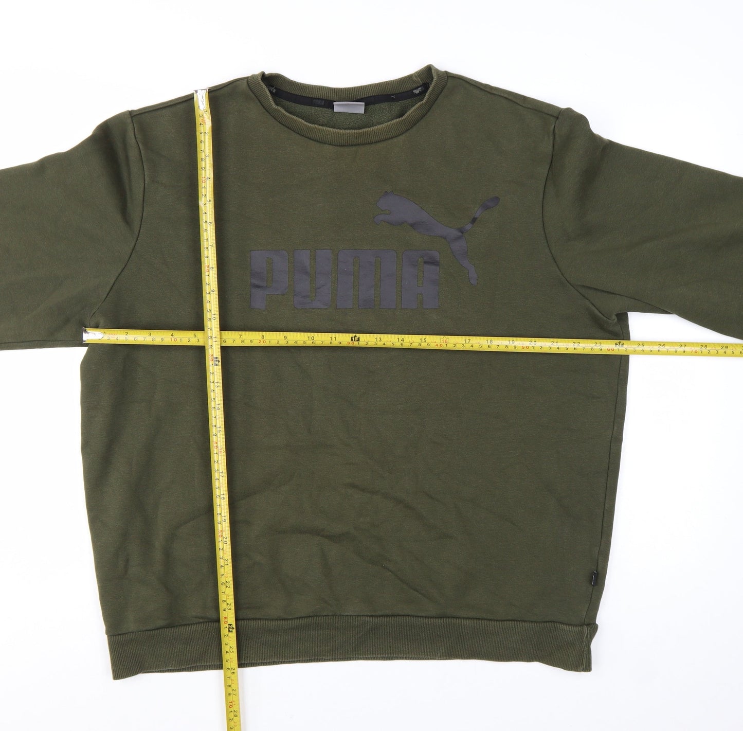 Puma Men’s Green XL Pullover Crew Neck Logo Sweatshirt