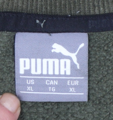 Puma Men’s Green XL Pullover Crew Neck Logo Sweatshirt