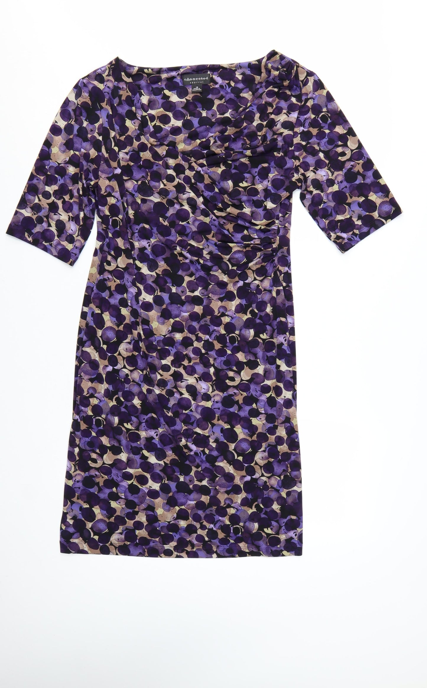Connected Apparel Women’s Purple Polka Dot Sheath Dress Size 12