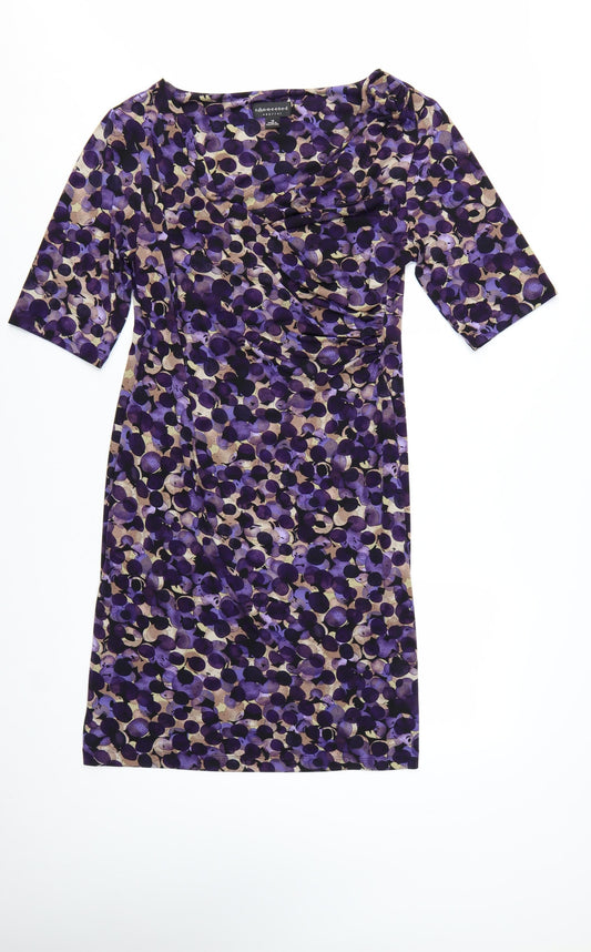 Connected Apparel Women’s Purple Polka Dot Sheath Dress Size 12