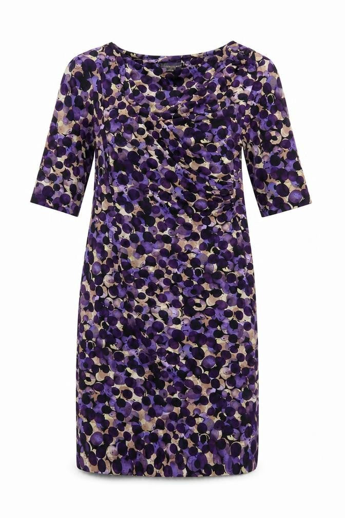 Connected Apparel Women’s Purple Polka Dot Sheath Dress Size 12