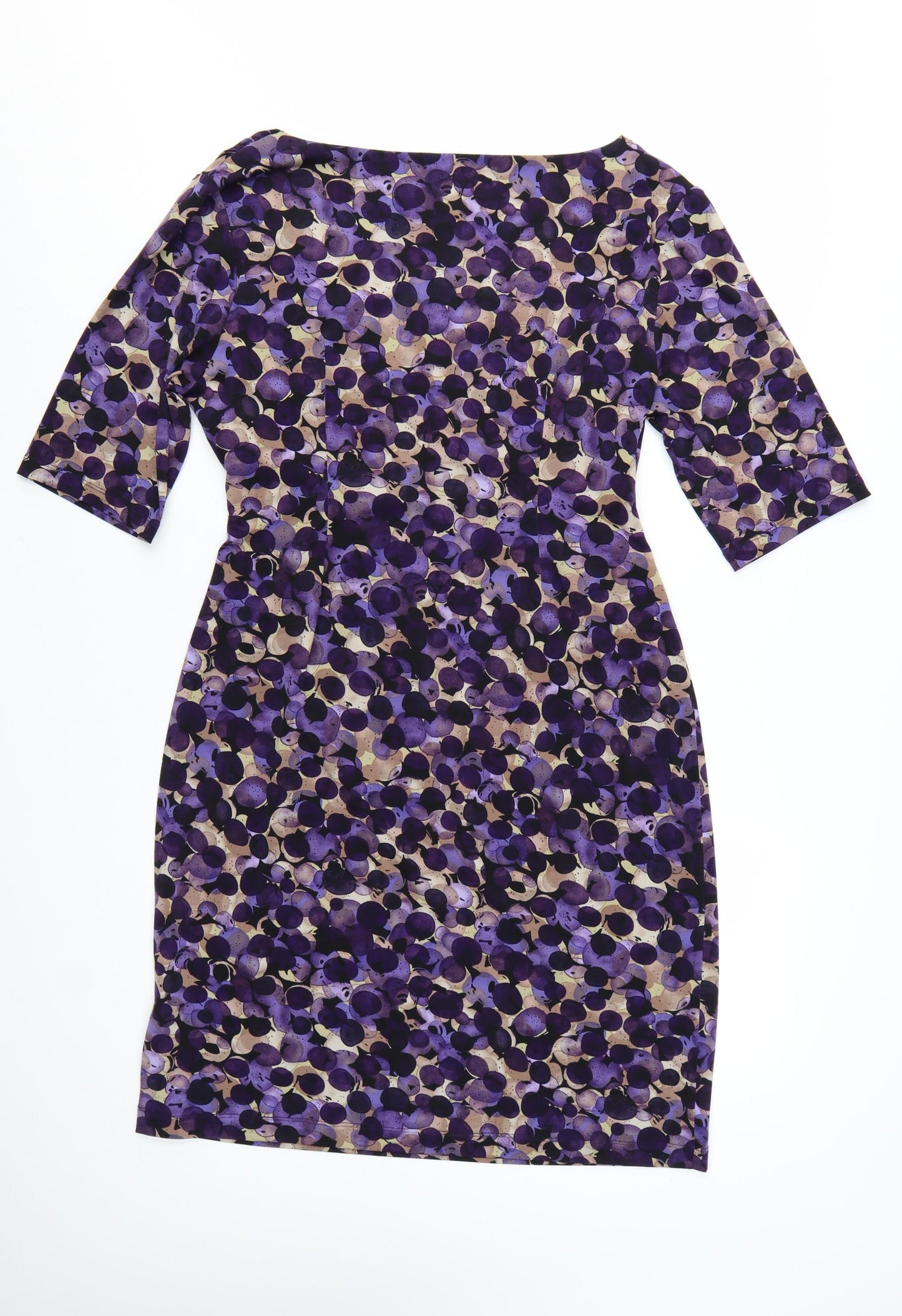 Connected Apparel Women’s Purple Polka Dot Sheath Dress Size 12